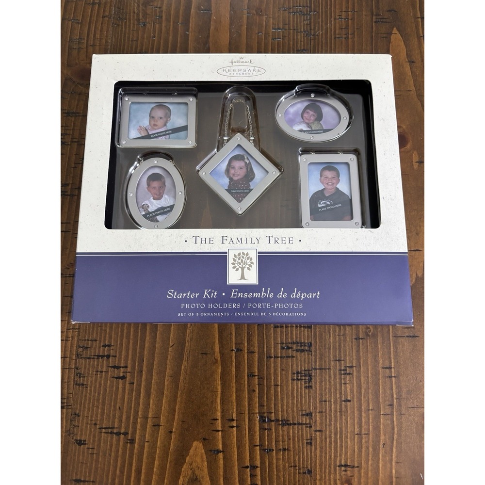 Vintage Hallmark Keepsake Family Tree Starter Kit Mini Frames Ornaments 5 Pc Set